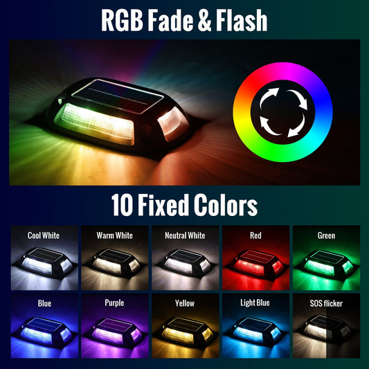 Solar Driveway Light With 10 Light Colors - FabStyl