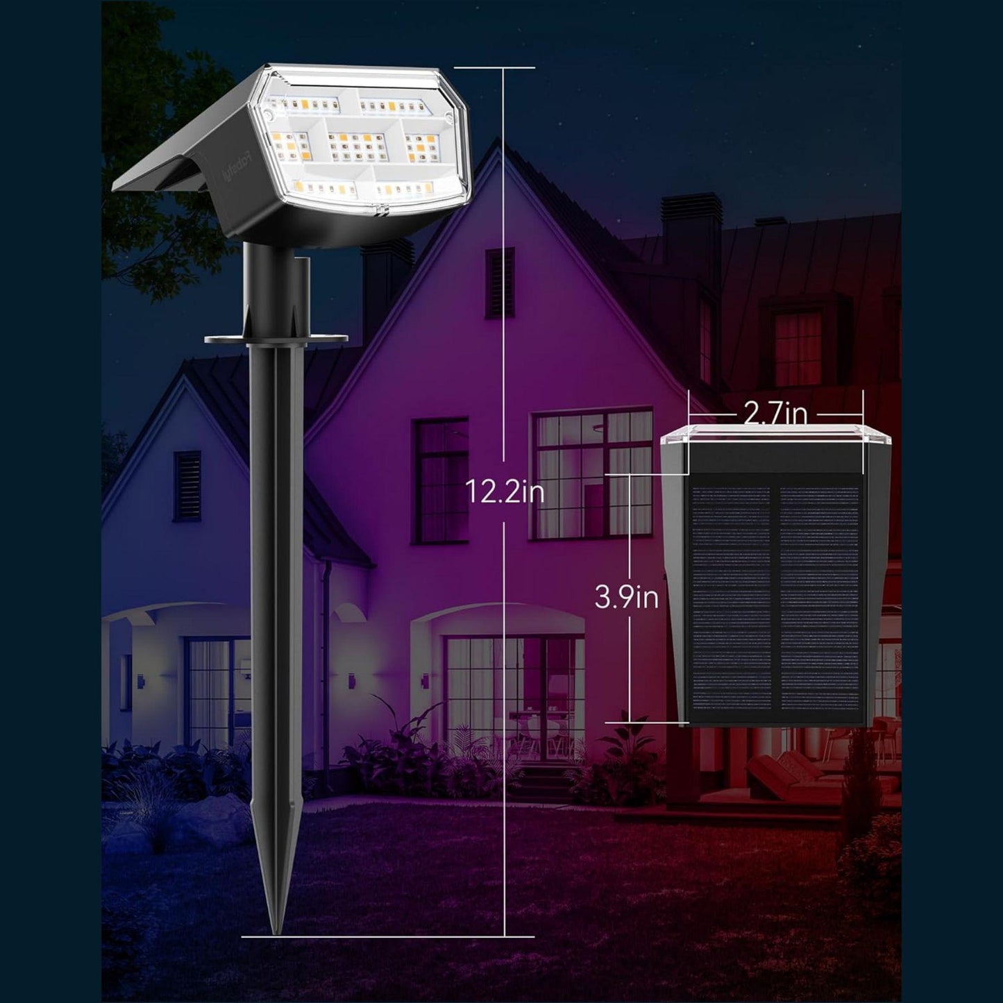 Solar 6 - Pack Spot Light With 7 Light Colors - FabStyl