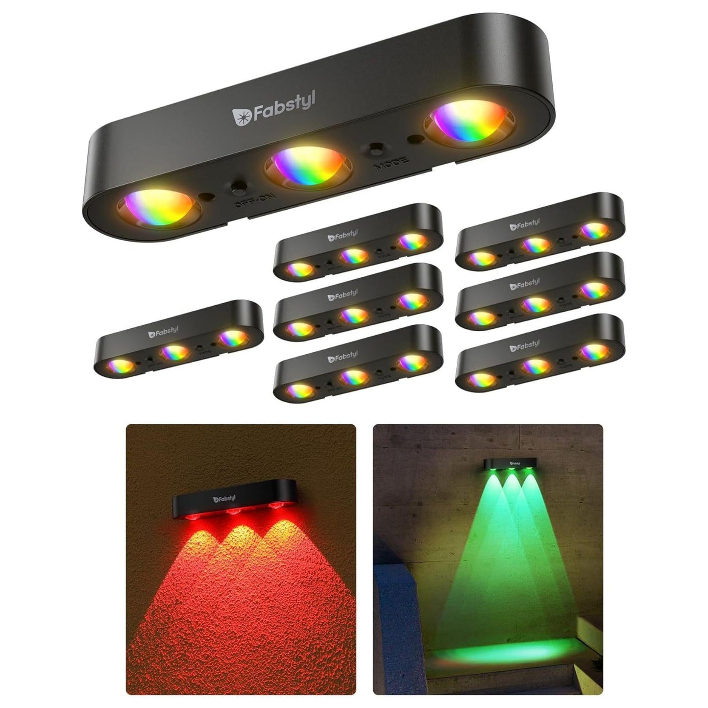 Solar Fence RGB Lights With 9 Light Colors - FabStyl