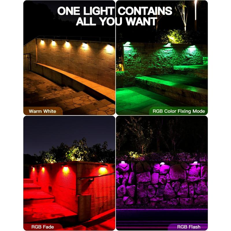 Solar Fence RGB Lights With 9 Light Colors - FabStyl