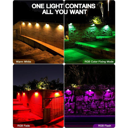 Solar Fence RGB Lights With 9 Light Colors - FabStyl