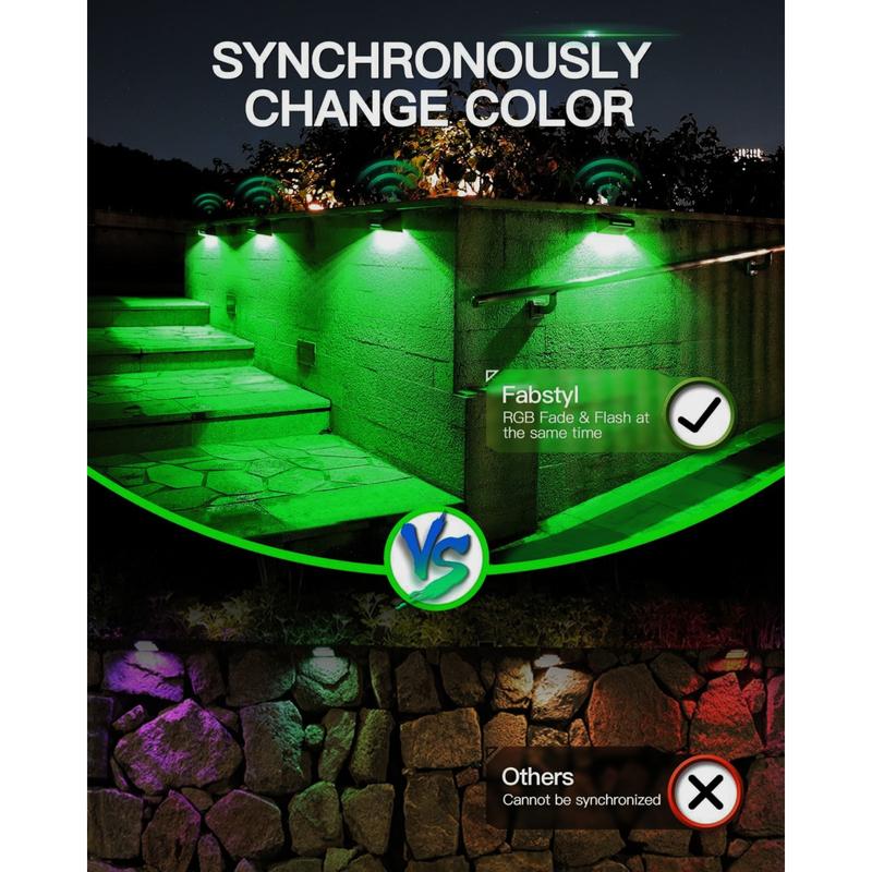 Solar Fence RGB Lights With 9 Light Colors - FabStyl