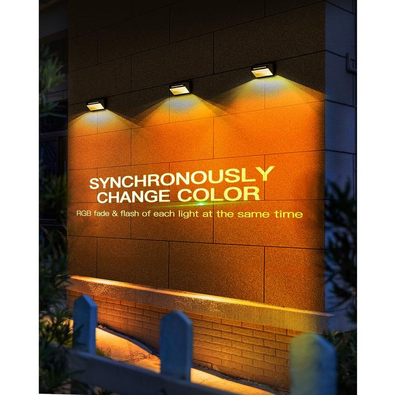Solar Fence RGB Lights With 9 Light Colors - FabStyl