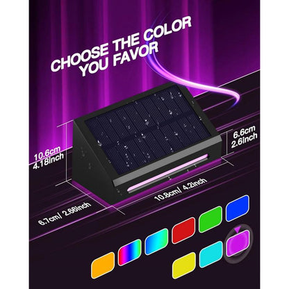 Solar Fence RGB Lights With 9 Light Colors - FabStyl