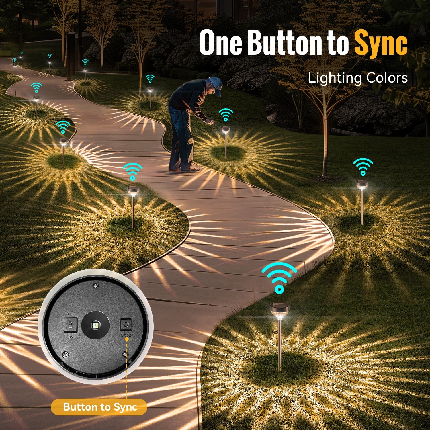 Solar Pathway Light With 8 Lighting Colors - FabStyl