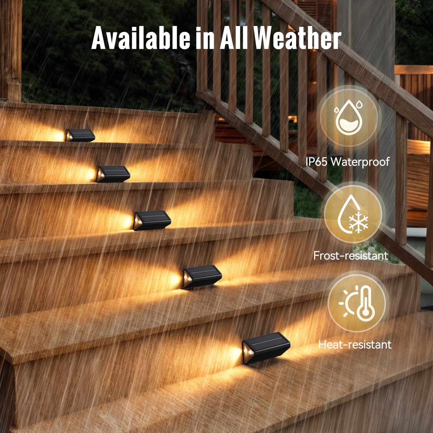 Solar Step Stair Lights With 2 Light Colors - FabStyl