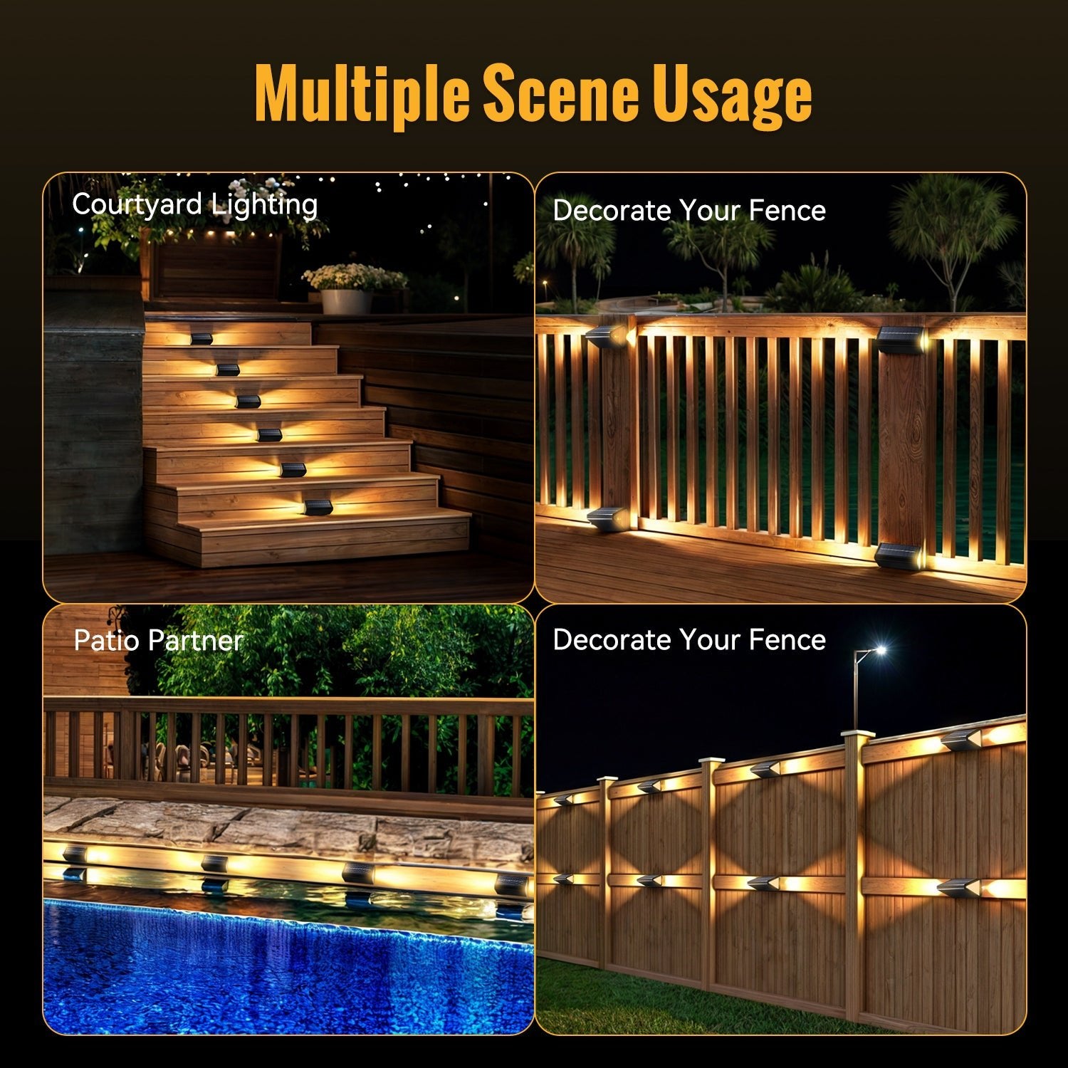 Solar Step Stair Lights With 2 Light Colors - FabStyl