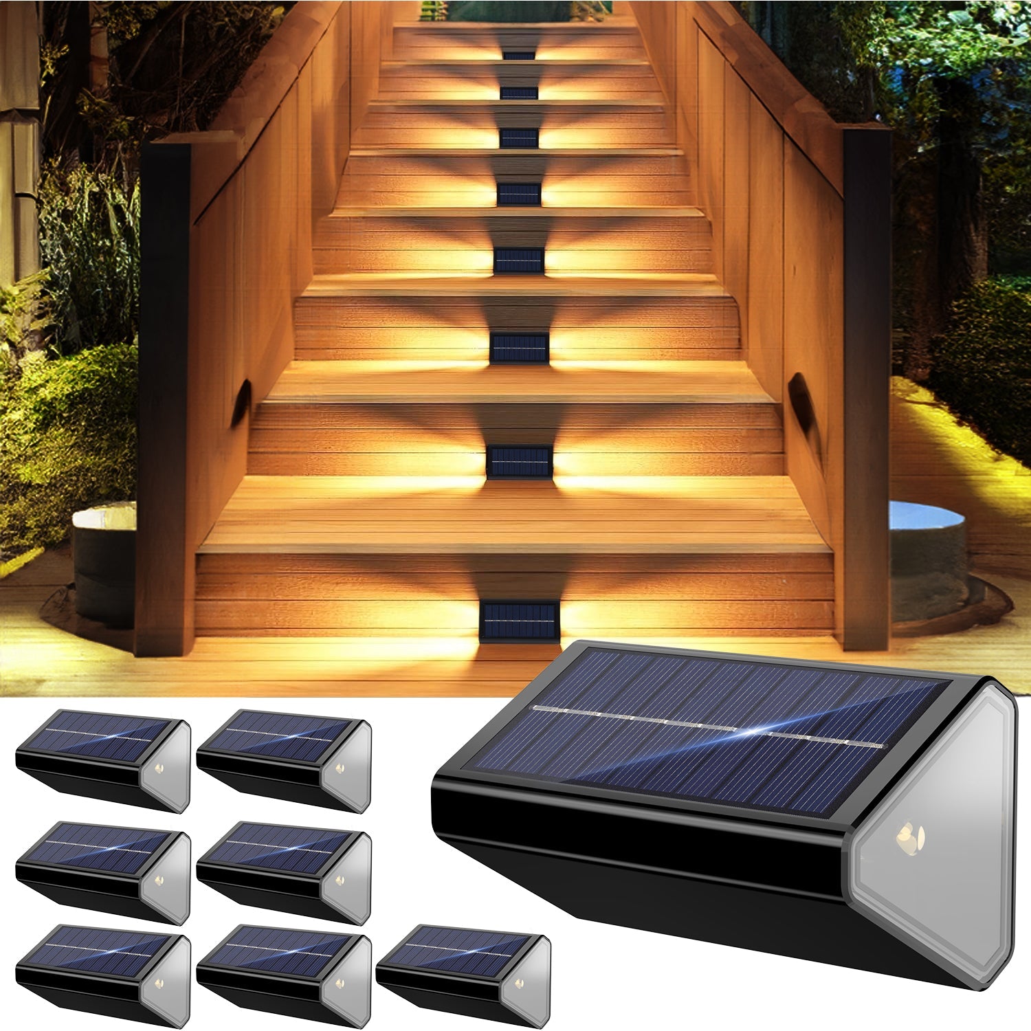 Solar Step Stair Lights With 2 Light Colors - FabStyl