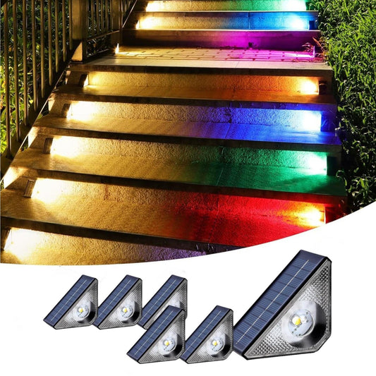 Solar Step Stair Lights With 8 Light Colors - FabStyl
