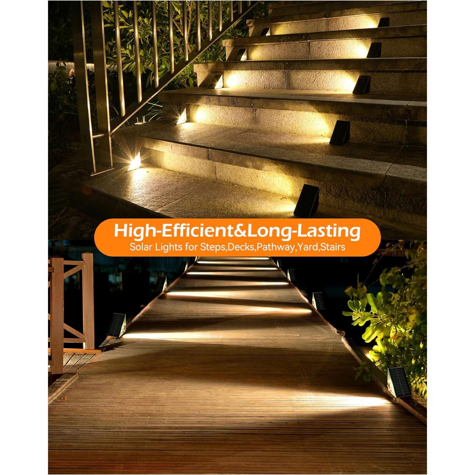 Solar Step Stair Lights With 8 Light Colors - FabStyl