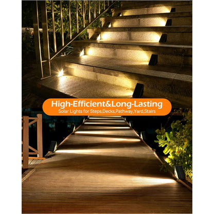 Solar Step Stair Lights With 8 Light Colors - FabStyl