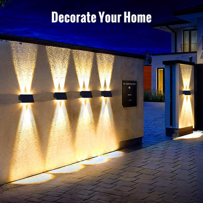 Solar Up & Down Fence Light With 4 Light Colors - FabStyl