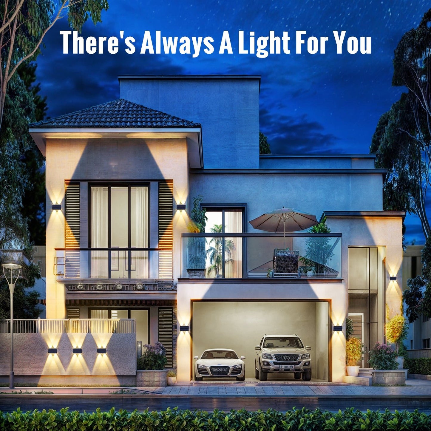 Solar Up & Down Fence Light With 4 Light Colors - FabStyl