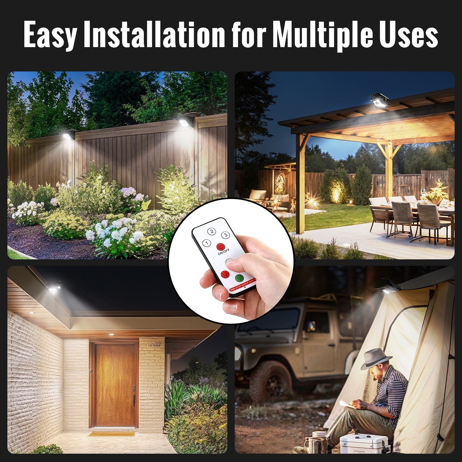 Solar & USB Charging Clip Light With 4 Light Colors - FabStyl